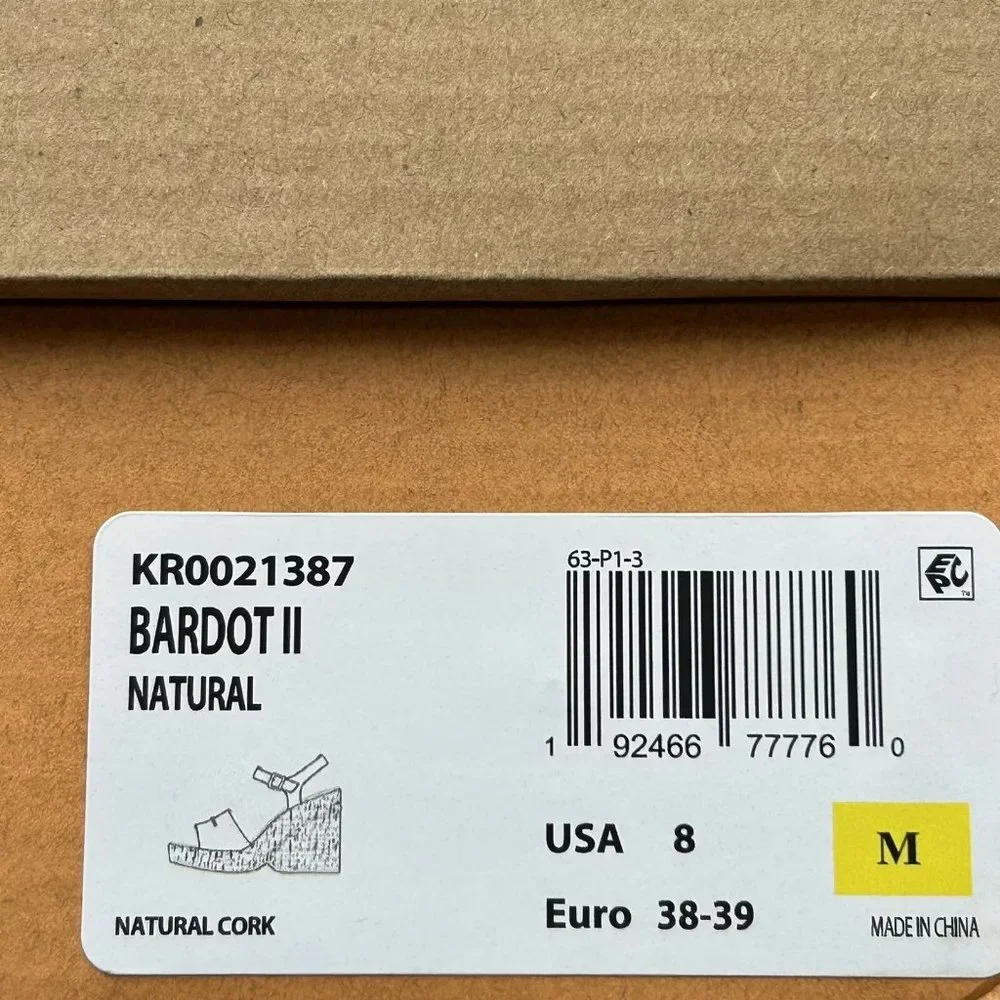 KORKS‎ Bardot Women's Chunky Platform Sandals Size 8 Tan/Brown Retro-inspired